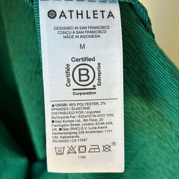 Athleta Emerald Green Echo Midi Dress Size Medium Ruched Waist Maxi Tank - Picture 7 of 13